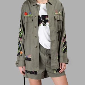 Authentic Off-White Flower Military Jacket